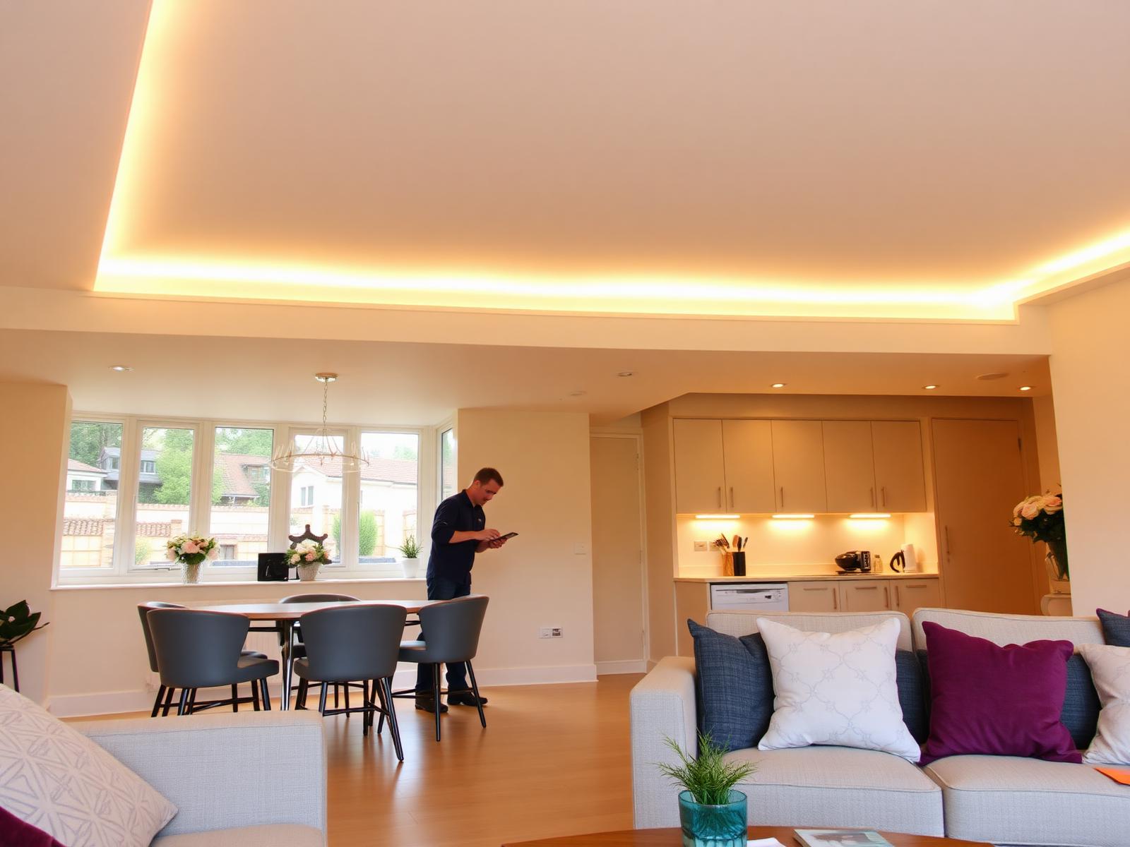 Modern lit interior installed by A.L.S Electrics